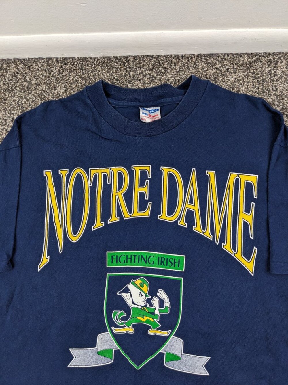 Vintage Champknit For Team Hanes Notre Dame Fighting Irish T-Shirt Mens Large